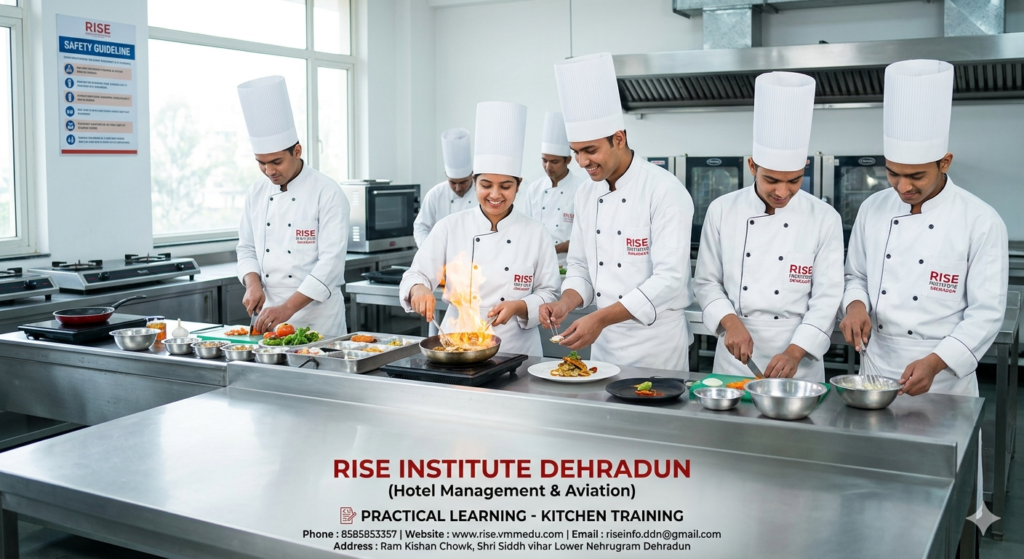 Practical Kitchen Training at Rise Institute Dehradun